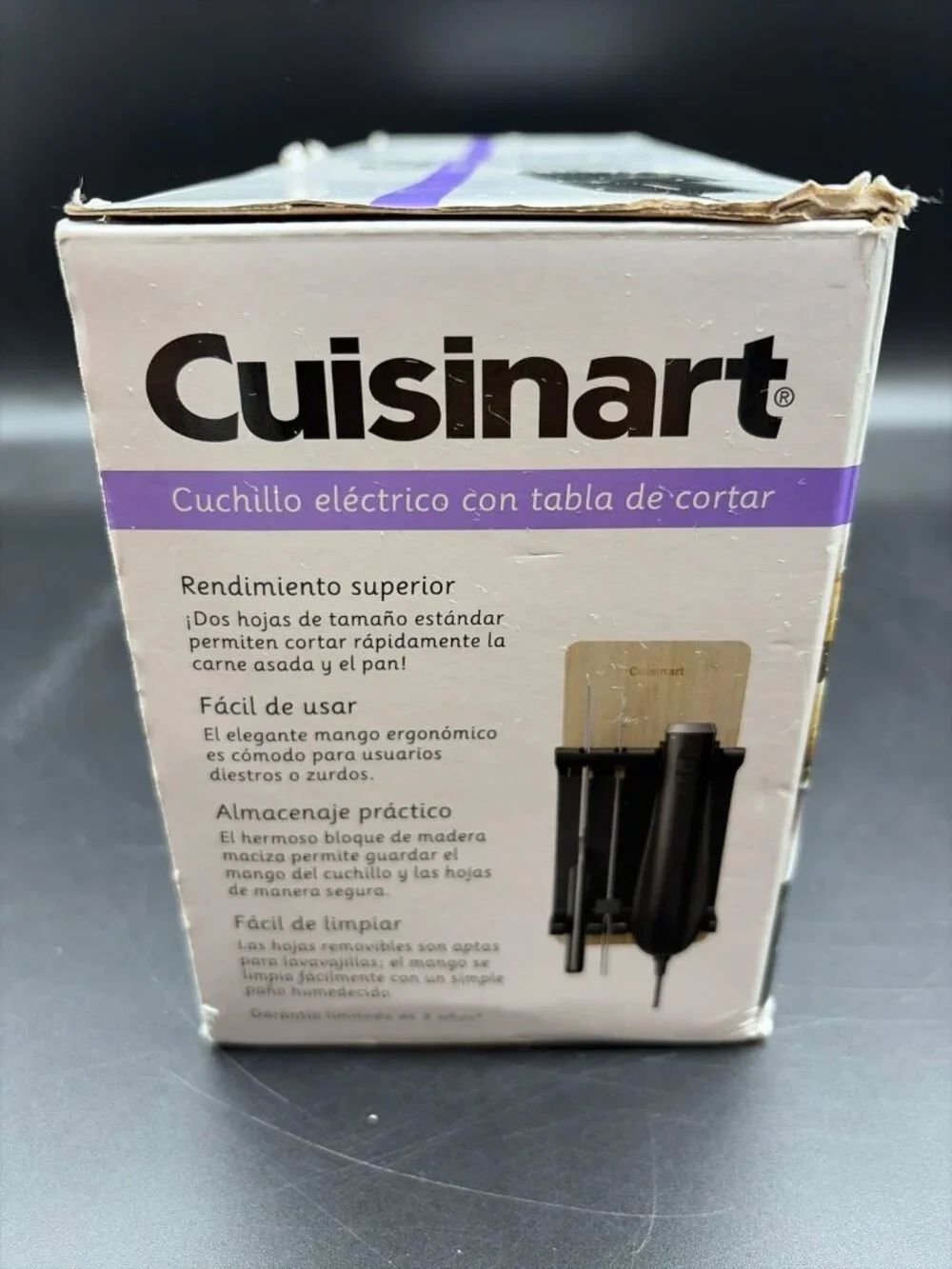 Cuisinart Electric Knife Set Cutting Board Stainless Steel/Black Fork CEK-41 New